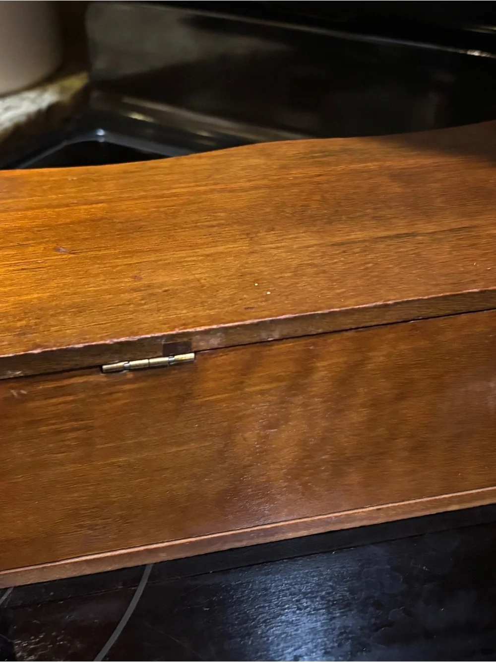 Vintage Wooden Jewelry Box 4 Drawer Hinged Top Felt Lined Jewelry Organizer